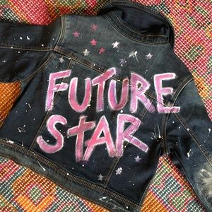 Girls Hand Painted Denim Jacket